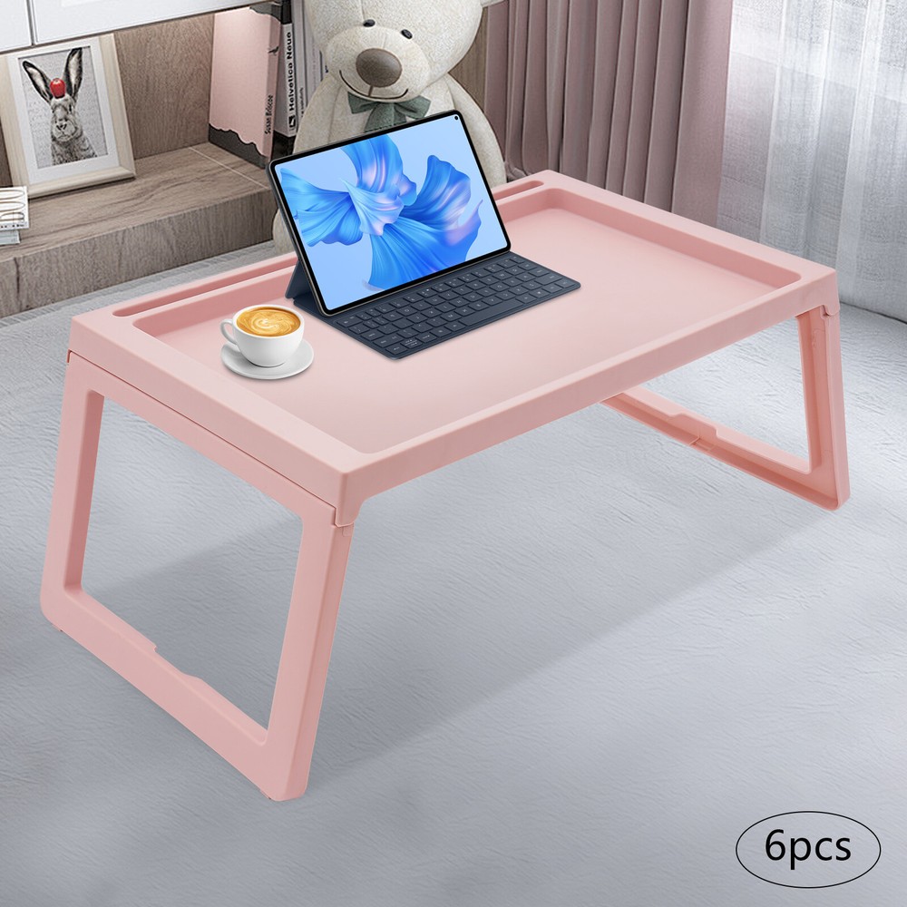 Laptop Notebook Table Stand Lap Tray Rectangular Foldable Computer Desk Pink