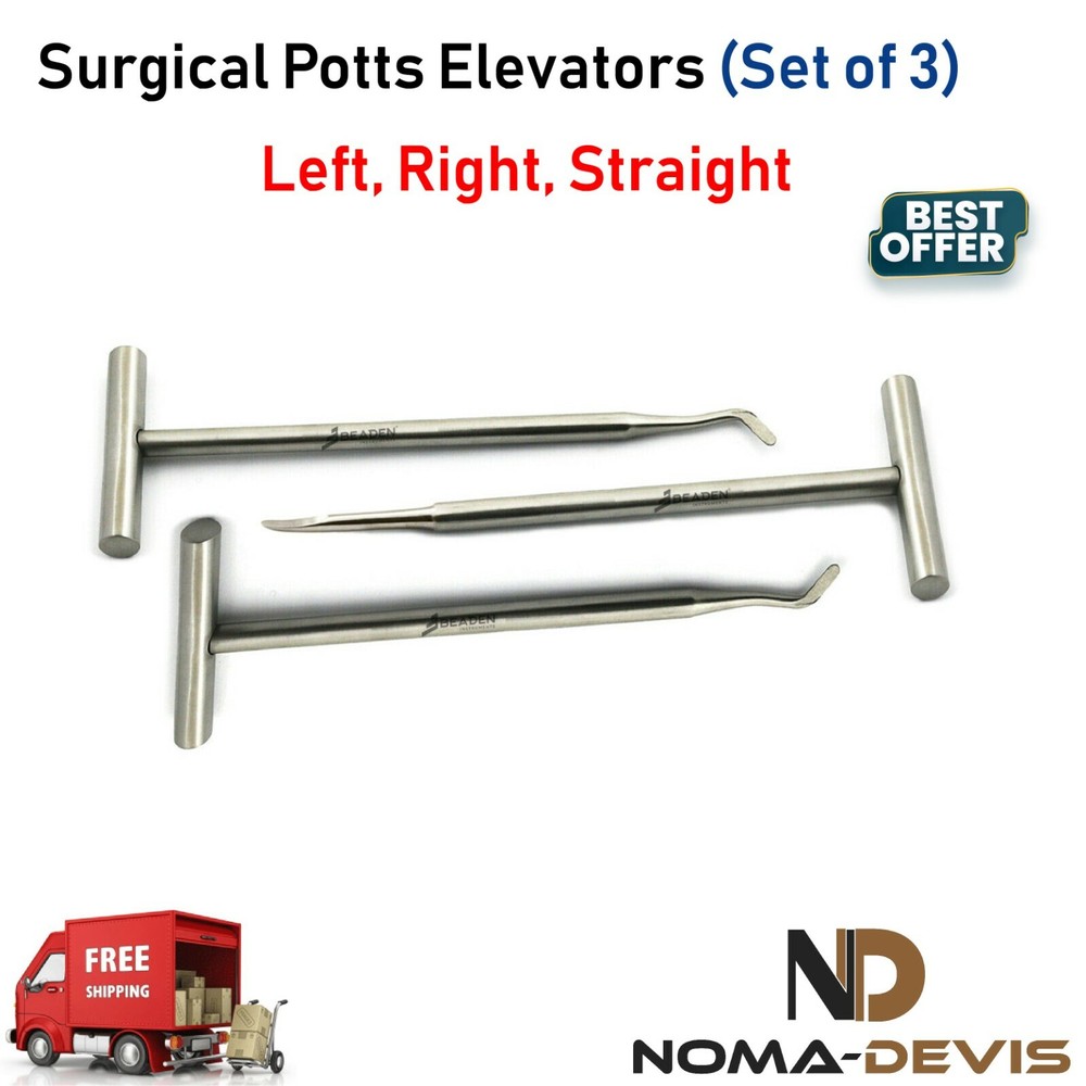 Dental Potts Elevators Surgical Root Tooth Oral Surgery Luxating Implants Tools