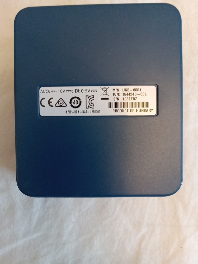 National Instruments USB-6001 Multifunction I/O DAQ Device – Used, Untested