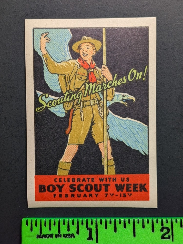 Vintage Boy Scout Week Poster Stamp