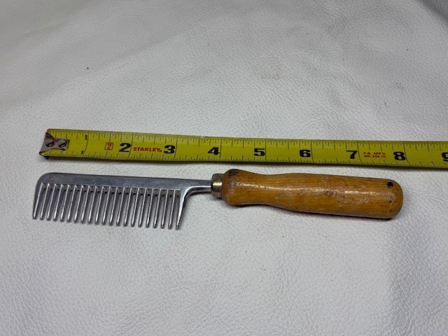Vintage Aluminum Comb Wood Handle