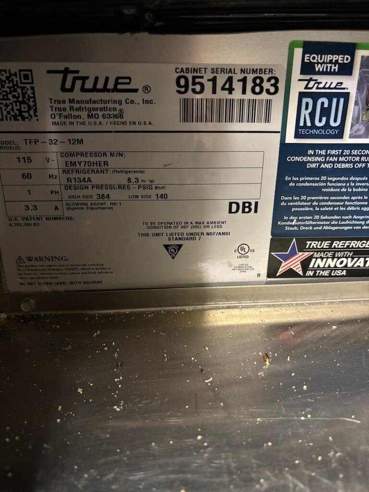 true refrigerated sandwich prep table tfp-32-12m