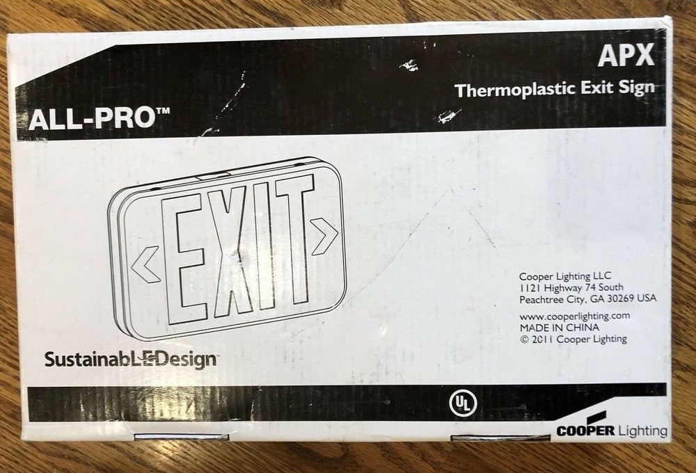 ALL-PRO APX Thermoplastic Exit Sign- ~NEW~