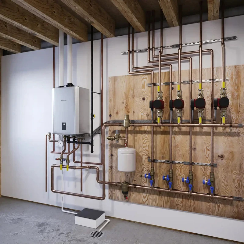 Rinnai 120,000 BTU Condensing Gas Boiler Combined Heater Wall Mounted NG/LP