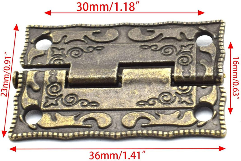 Antique Bronze Decorative Hinges Pattern Carved Design Butt Folding Hinge with S