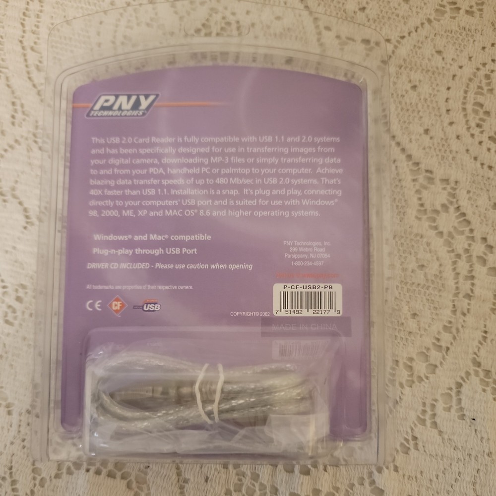 PNY Technologies Flash Microdrive Reader USB 2.0 Compact Model PCFUSB2PB