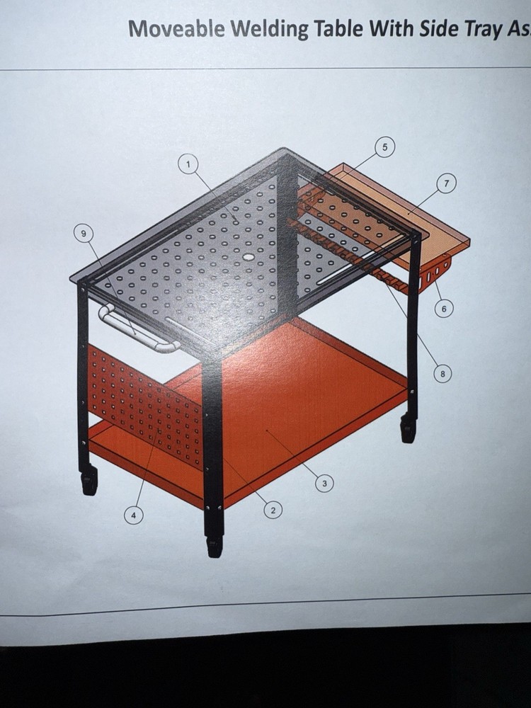 Moveable Welding Table With Side Tray