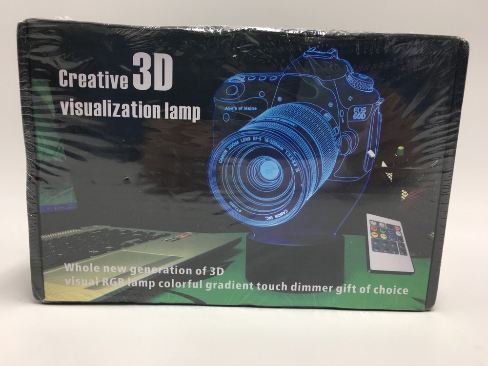 Creative 3D Visualization Lamp - Mario (Nintendo) & Canon Camera Image - Sealed