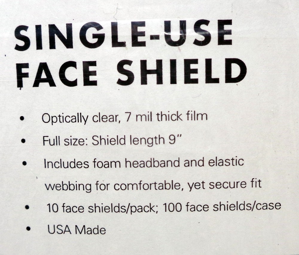 DYNATOMY Single-Use Face Shield 9/pack NEW)