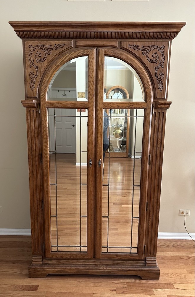 American Drew oak armoire with mirrors