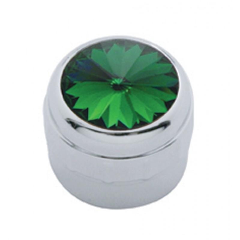 Universal Chrome Delphi Radio Knob - Green Diamond