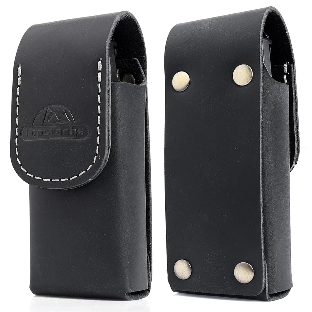 Topstache Leather Multitool Sheath for Belt - Holster Medium, Black
