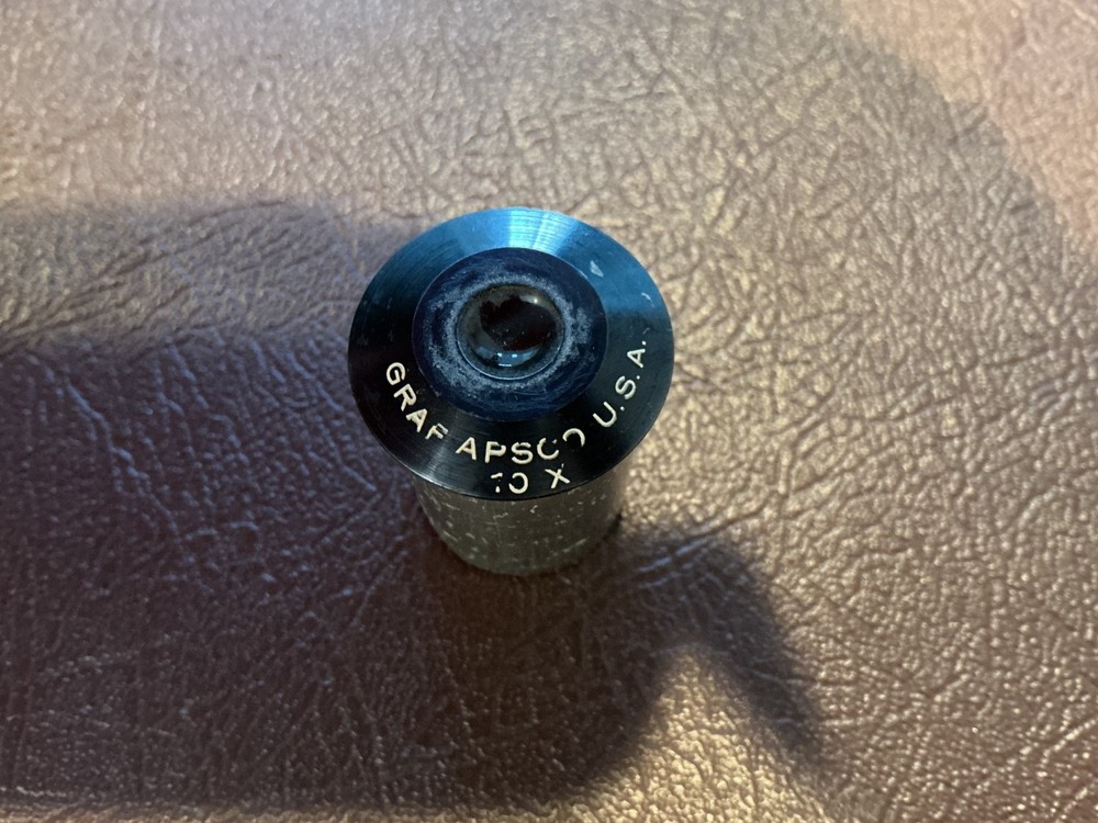 GRAF APSCO MICROSCOPE. 3 OBJECTIVES. WITH CASE.