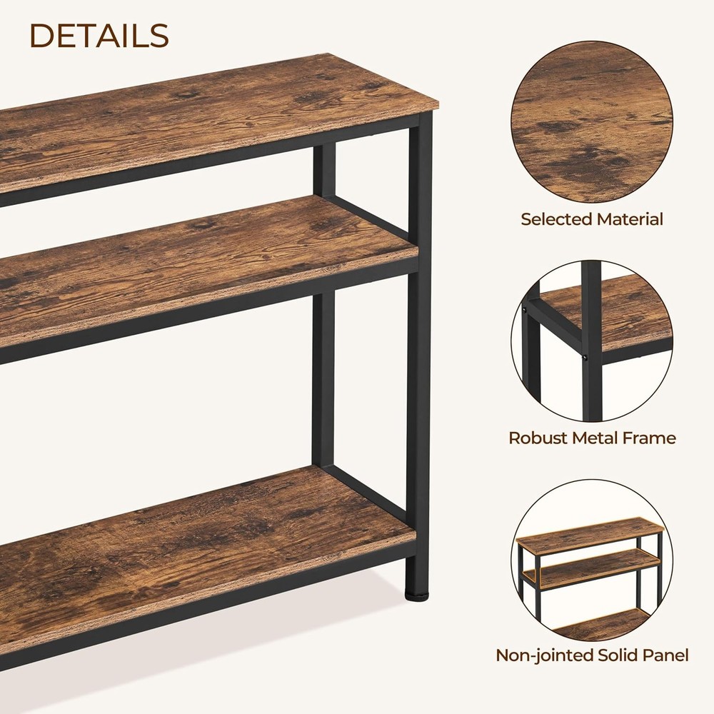 NEW Yaheetech Industrial Console Table, 3 Tier Entryway Table with Storage She
