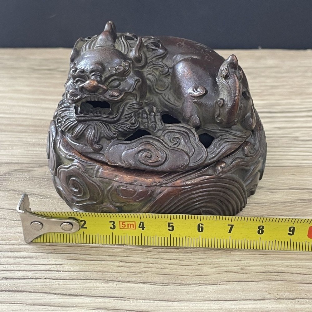 Vintage Incense Burner Set Auspicious Beast Cloud Pattern Tea Room Decor Burner