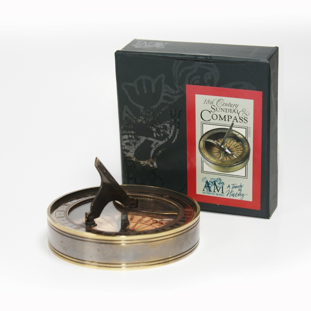 Solid Brass Captain's Sundial Compass Gift Nautical Handmade Home Décor Compass