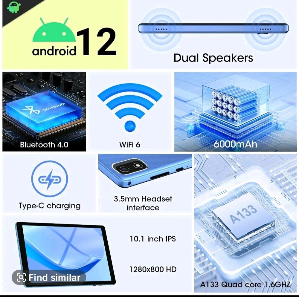10.1" Android 12 Tablet