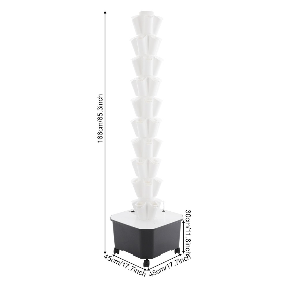 Vertical 50-Pots Hydroponics Tower Set Hydroponic Growing System Home Gardening