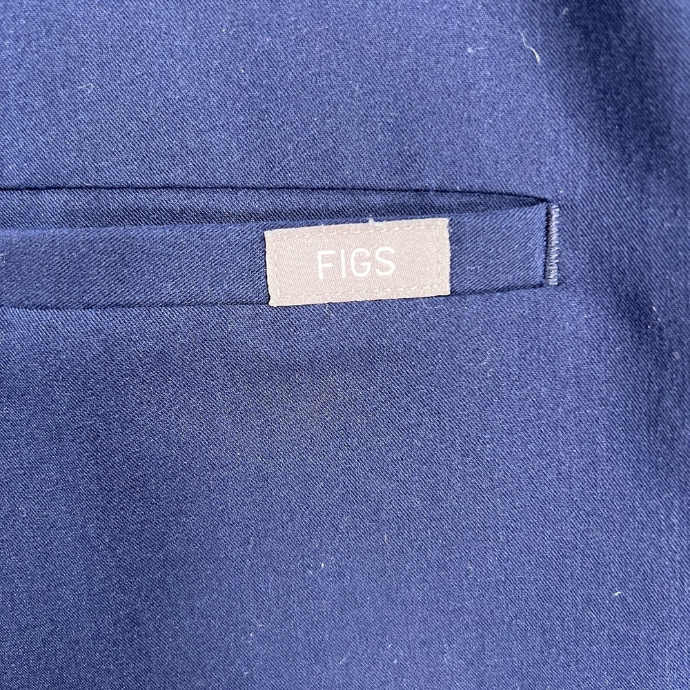 FIGS Technical Collection Scrub Top Womens Medium Blue Short Sleeve V Neck