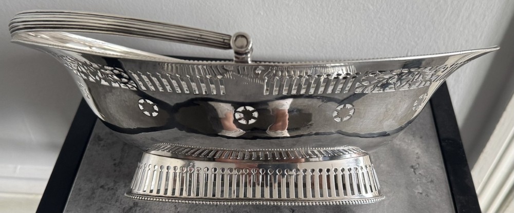 1785 Hester Bateman George III Silver Cake Basket