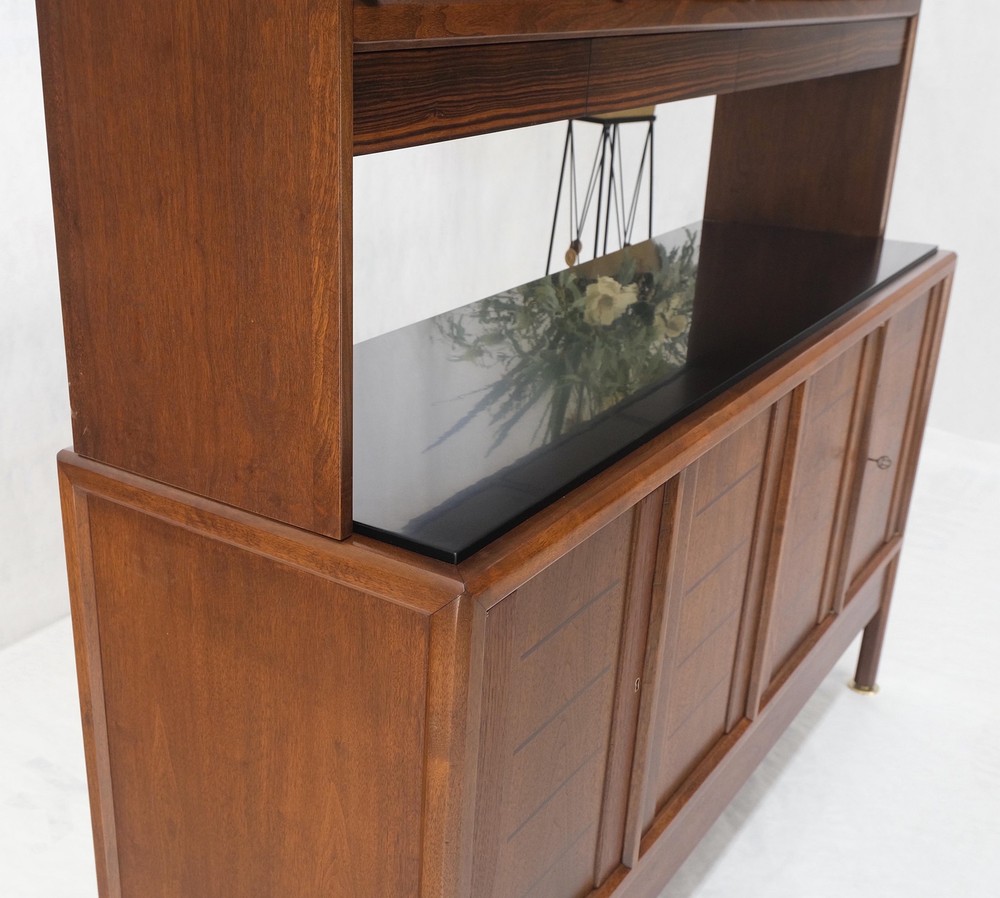 Dunbar Walnut Two Part Sideboard Credenza Breakfront Carved Slate Inserts MINT!