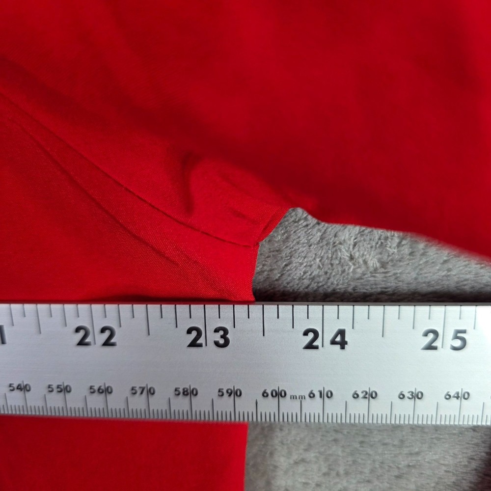 Mens Champion Red 1/4 Zip Pullover Jacket V Neck Long Sleeve Polyester Size M