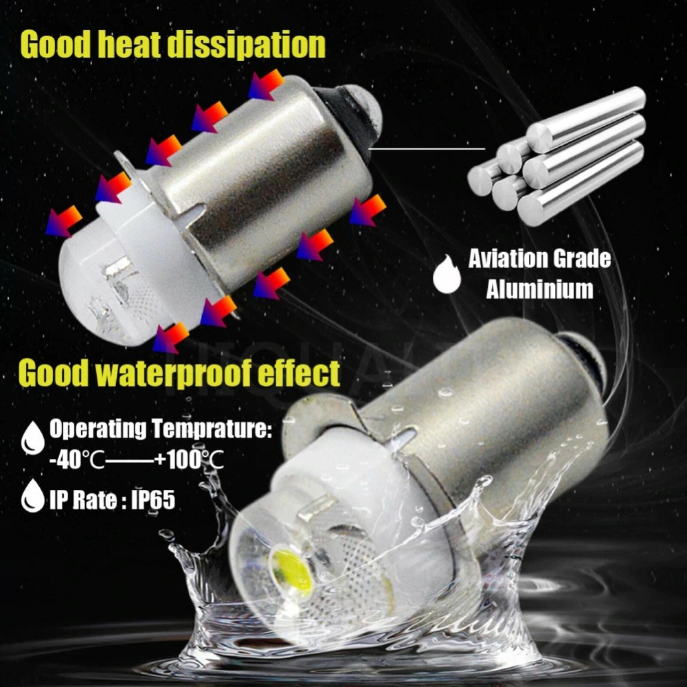 P13.5S LED Bulb 3V 4.5V 6V for Flashlight, 0.5W Replacement Bulb