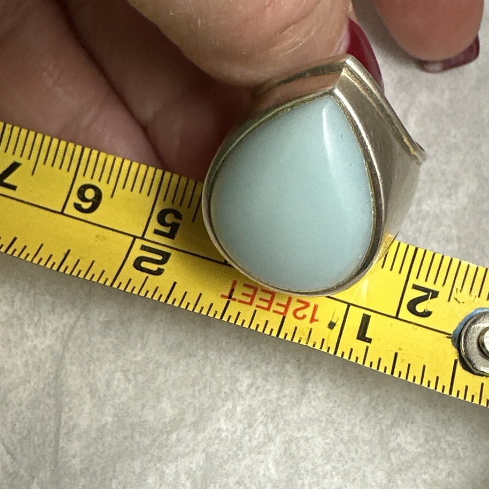 Beautiful sterling silver designer signed turquoise ring size 8