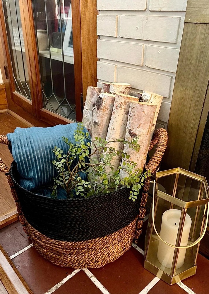 6 White Birch Log Set for Fireplace Decor 16” Length 2”-4” Diameter Rustic