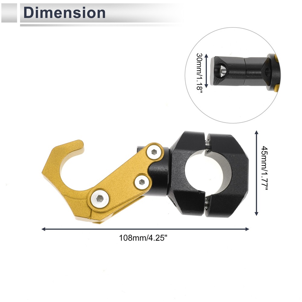 For motorcycle rectangular hook with key 1 set gold