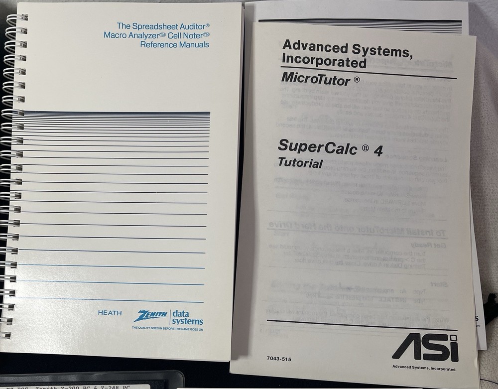 Software & Manuels for SuperCalc 4 Published by Zenith Data Systems New Sealed