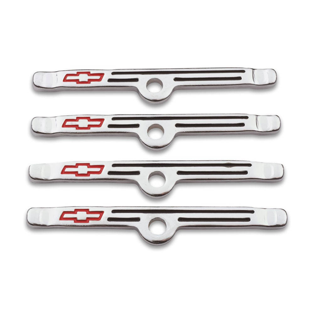 Proform Valve Cover Hold Down Tab Set 141-903; GM Performance Chrome for SBC 4pc