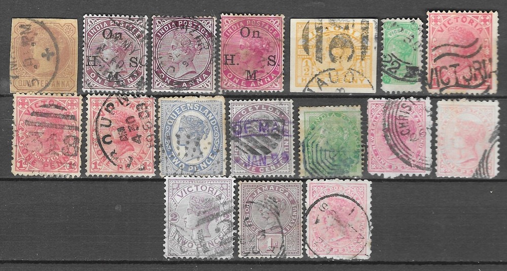 Commonwealth Queen Victoria Early Mixed Selection 17 x Values Used