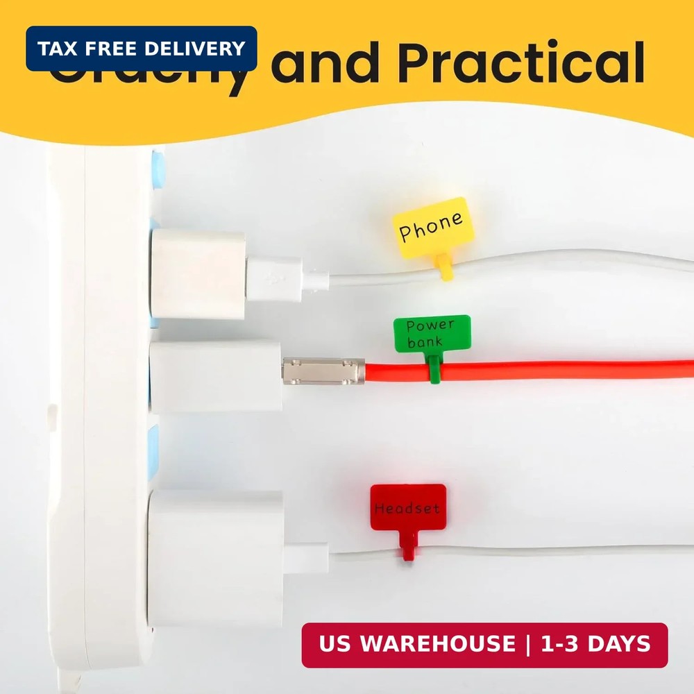 Cable Marker Tie Tags, 104Pcs Self-Locking Zip Tags Write on Label, Nylon Wire L
