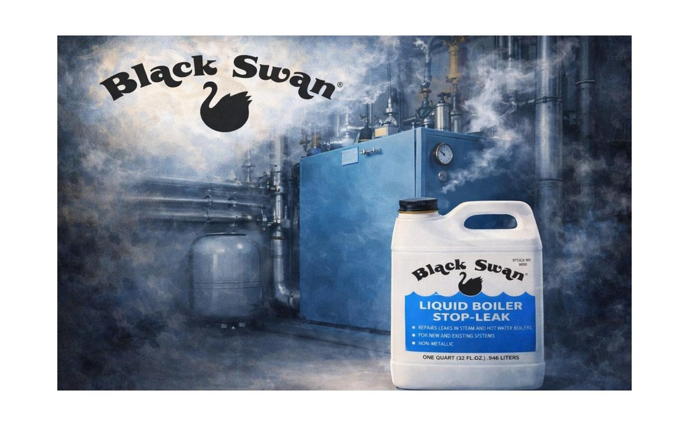 Black Swan Liquid Boiler Stop-Leak – Boiler Leak Sealer for Steam & Hot Wa