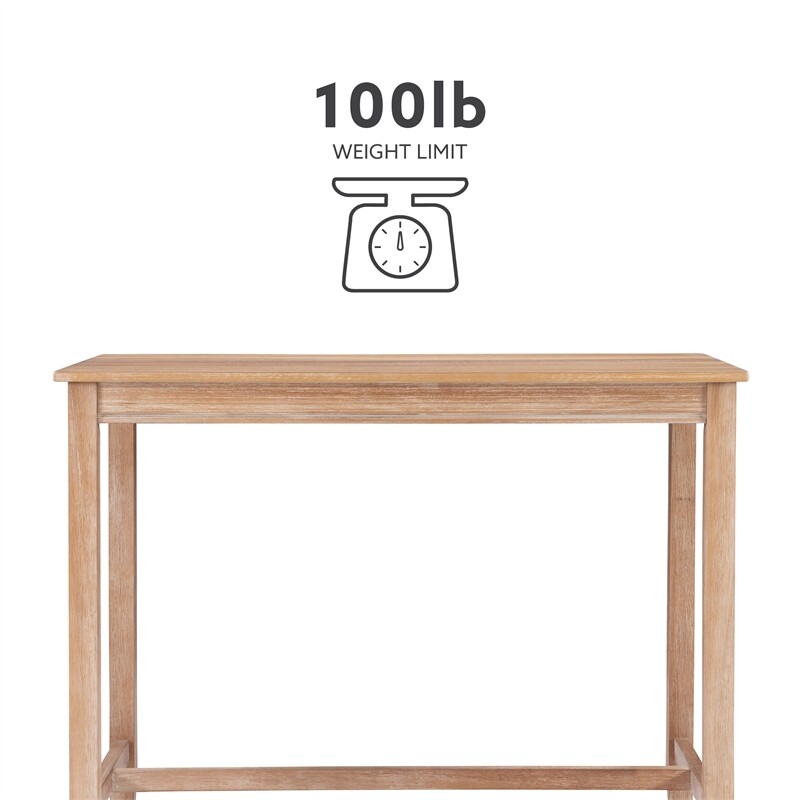 Linon Claridge Wood Counter Height Pub Table in Distressed Brown