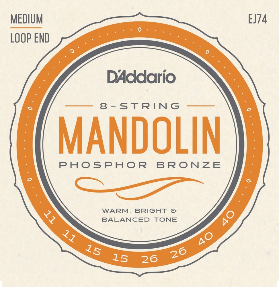 D'Addario EJ74 Mandolin Strings Phosphor Bronze Medium 11-40
