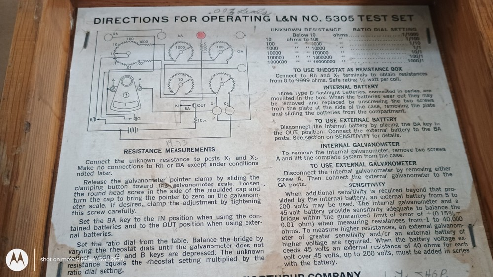Leeds & Northrup No. 5305 Test Set Instrument L&N UNTESTED