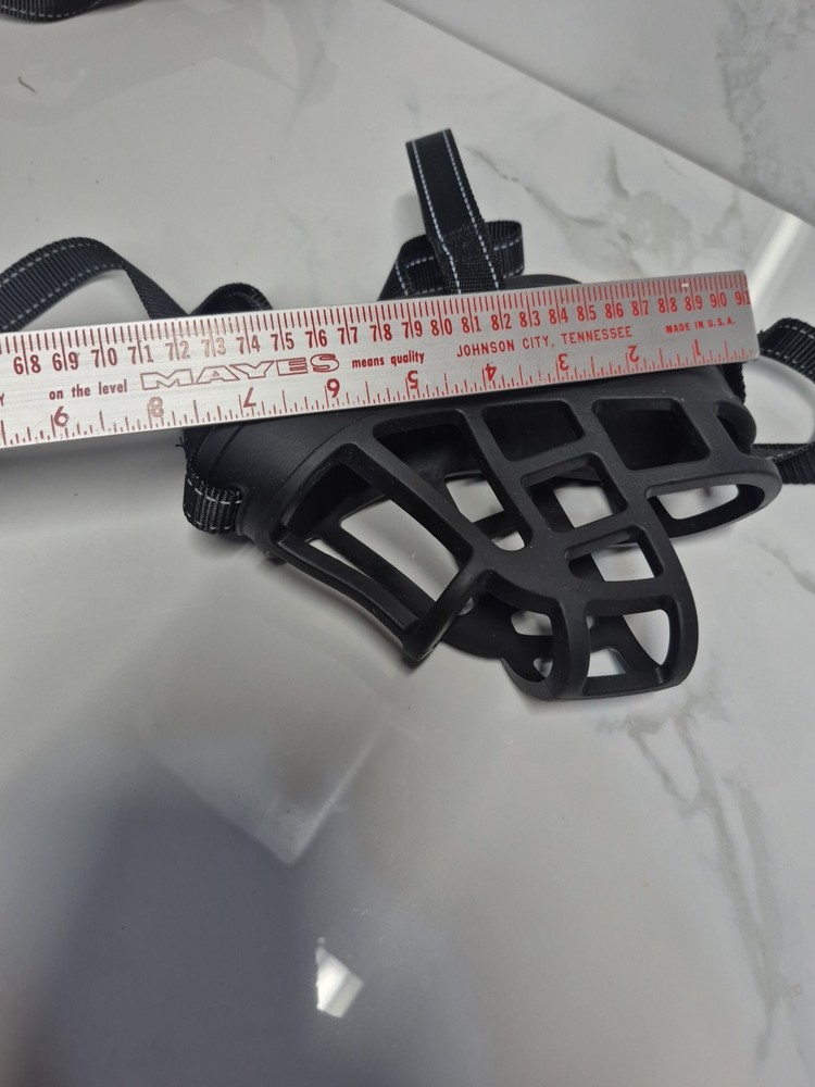 Dog Muzzle Size 6 Dog Training Large Breed Rubber Nylon Black No Box.