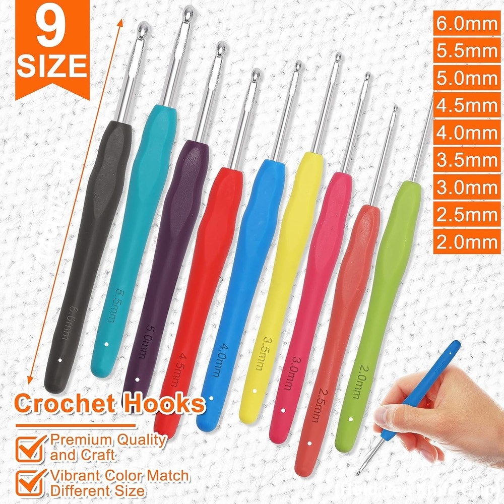 Crochet Kit with Crochet Hooks Yarn Set - Bundle Includes 40 Colors Crochet ...