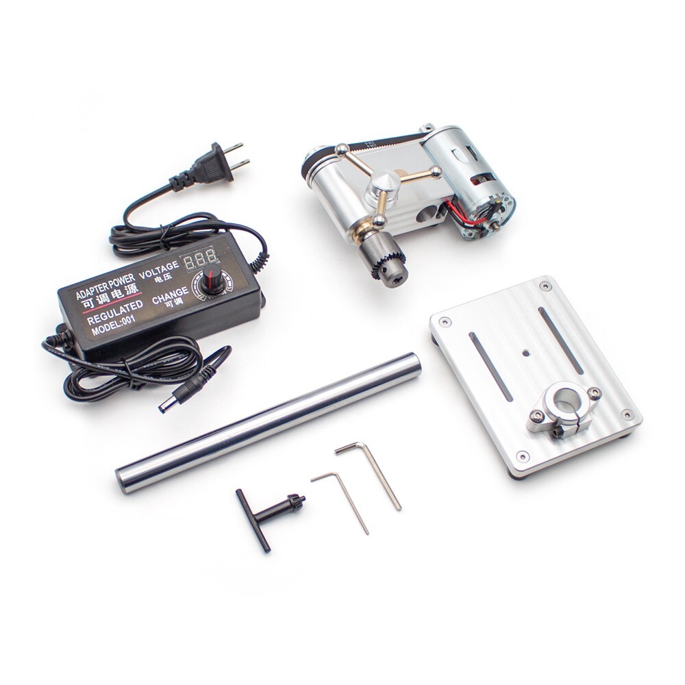 Micro Bench Drill 0.3-6MM Drilling Machine Watch Repair Tools with Power Adapter