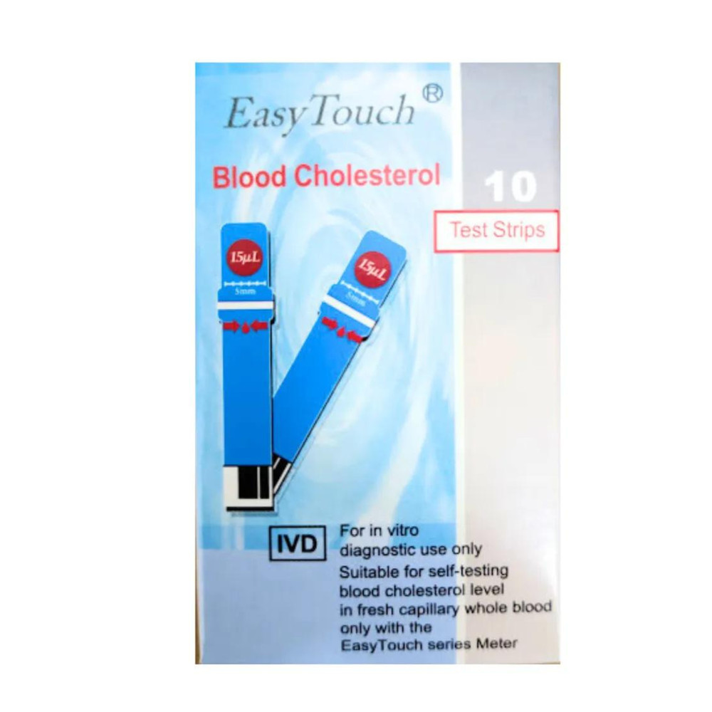 EasyTouch Test Strips For Blood Cholesterol Level Check 1 Box (10 strips)
