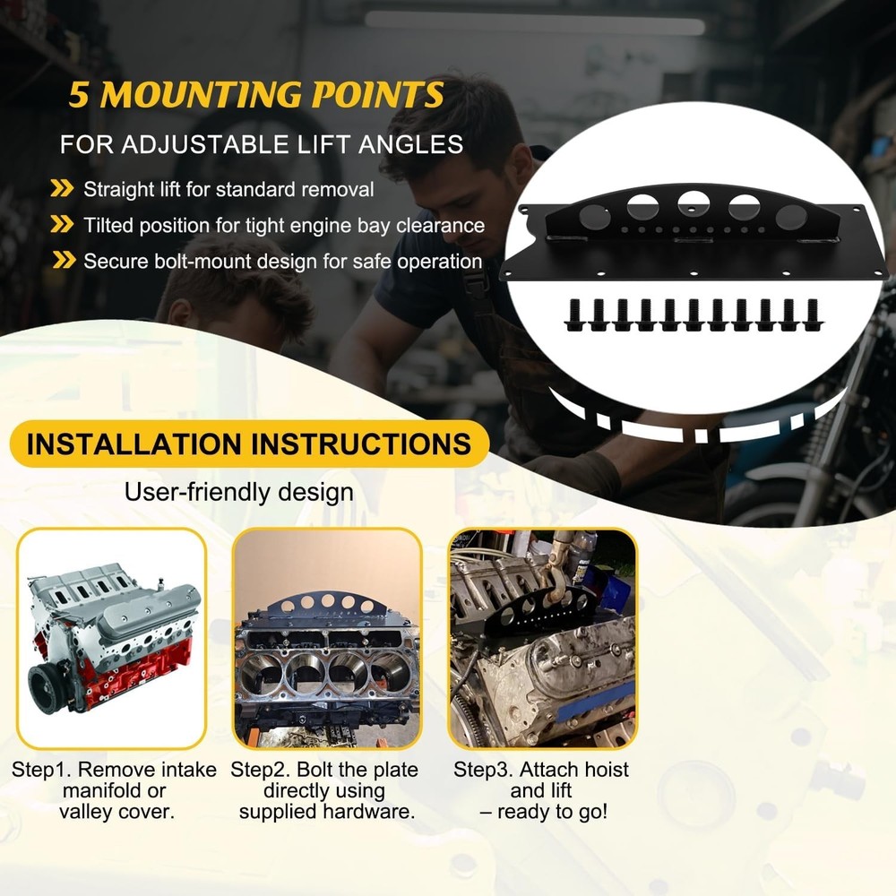 Precision LS Engine Lift Plate for Chevy LS Series | Safe & Efficient Hoisting