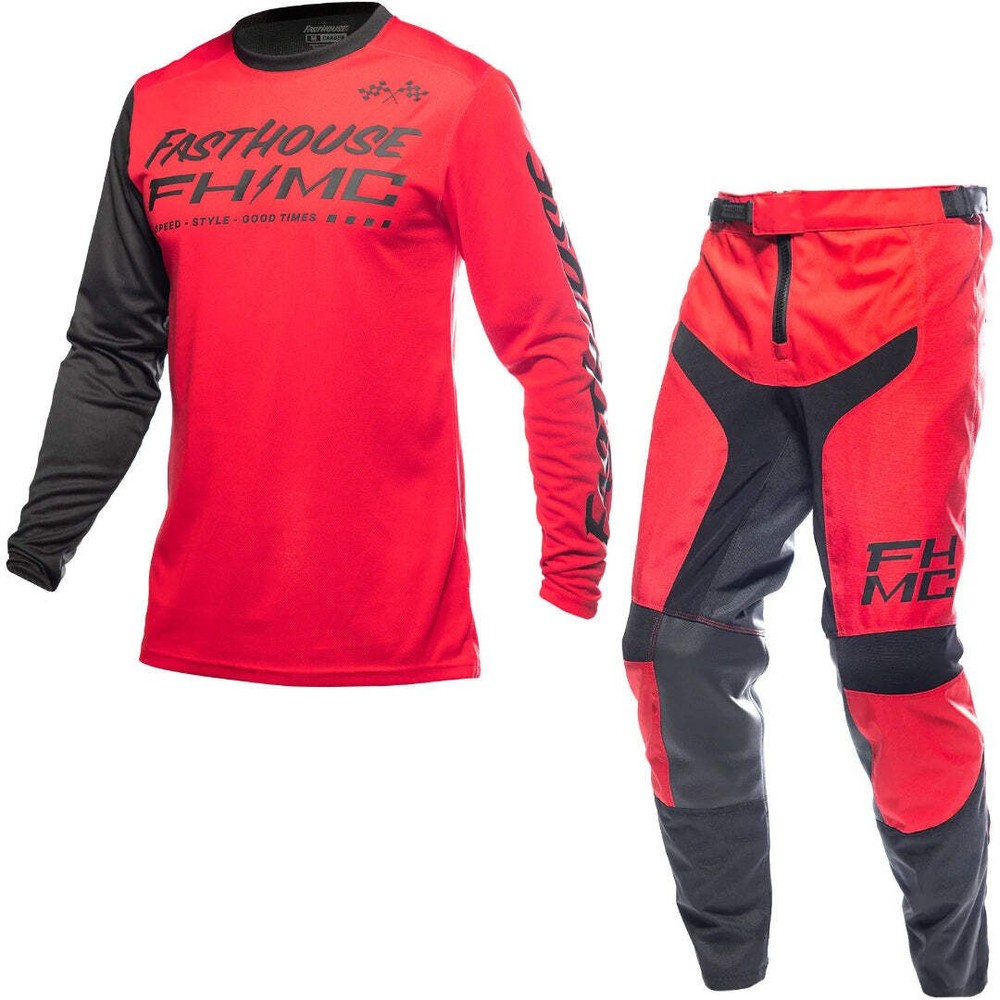 Fasthouse Carbon Method MX Kit Combo - Red/Black