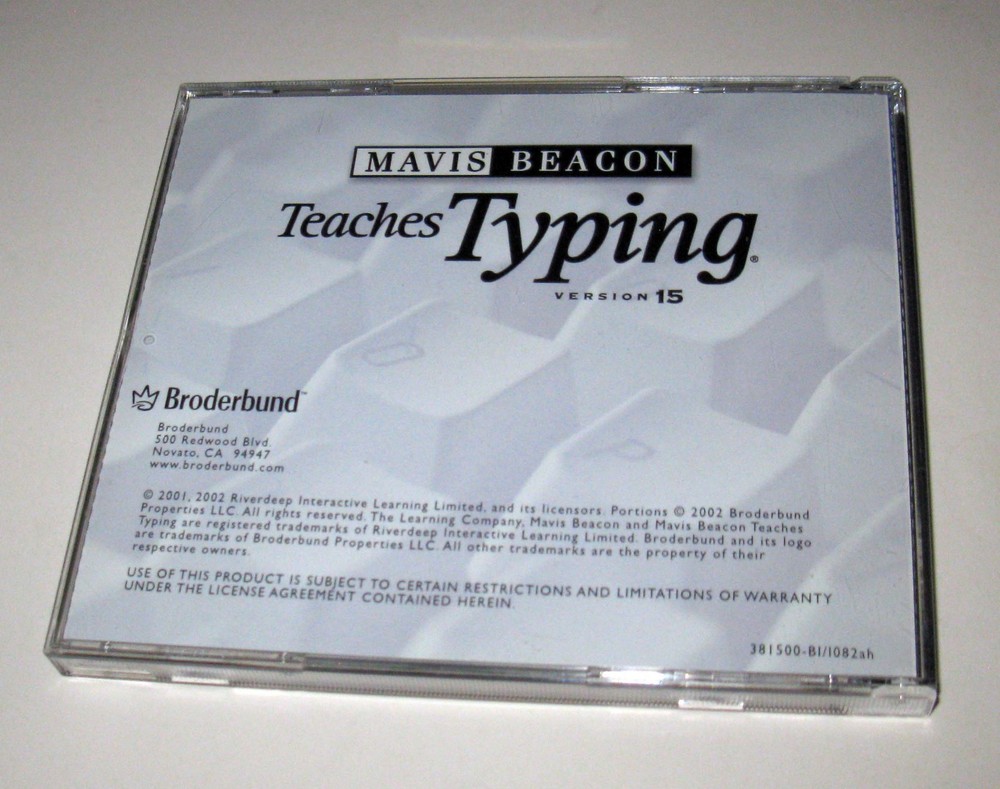Mavis Beacon Teaches Typing Version 15 CD-ROM Windows ME XP Broderbund Software