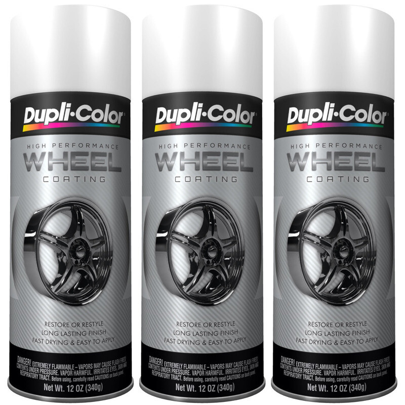 Duplicolor HWP100 (3-Pack), High Performance Wheel Paint, White, 12 oz Aerosol