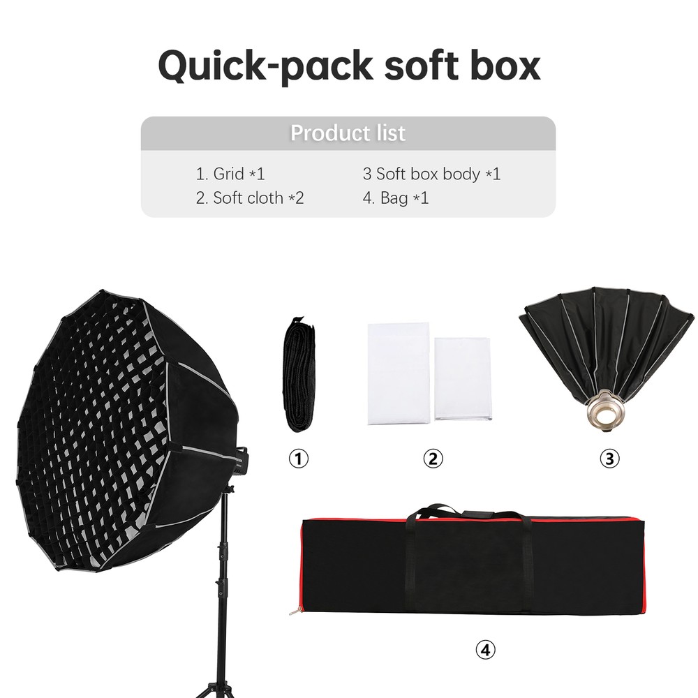 120cm/ 47in Quick Release Parabolic Softbox Foldable Softbox with Bowen Y3Z8