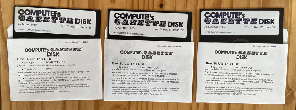 Compute!'s Gazette Disk 5.24 October November & Dec 1985 Volume 3 For COMMODORE