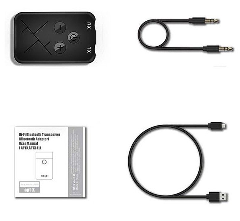Bluetooth 5.0 Transmitter and Receiver with 3.5mm Audio Input-Out USB Charging