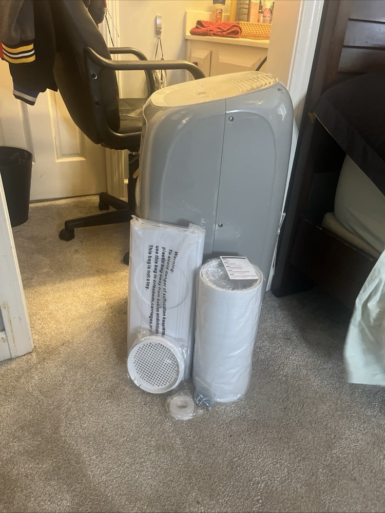 Hisense 10000 BTU Portable Air Conditioner Gray Digital Display Timer Hose